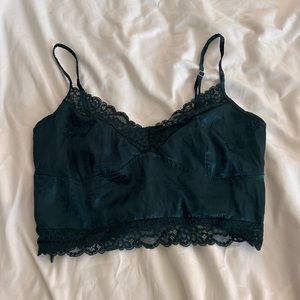 Emerald Green Lace Crop Top